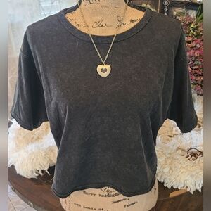 JoyLab - Black Heathered Crop Top - NWT - M